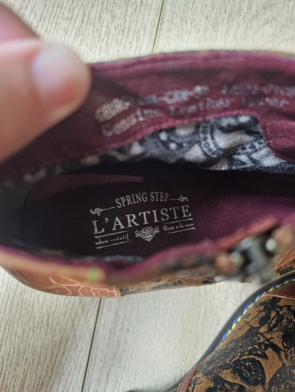 $150 Spring Step L'Artiste Georgiana Boots 39/ 8.5 Camel Multi